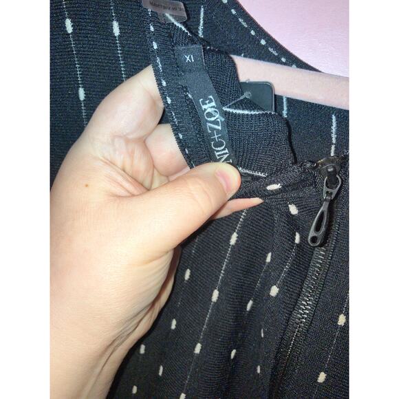 NWT Nic + Zoe black and white knit flowy dress size 1X - Picture 4 of 8